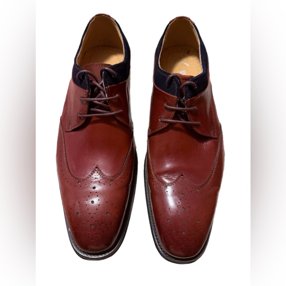 Stacy Adams Men's Burgundy and Navy Leather Oxfords